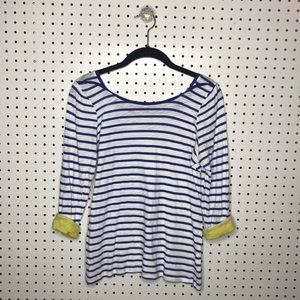 Anthropologie 3/4 Sleeve Striped Tee